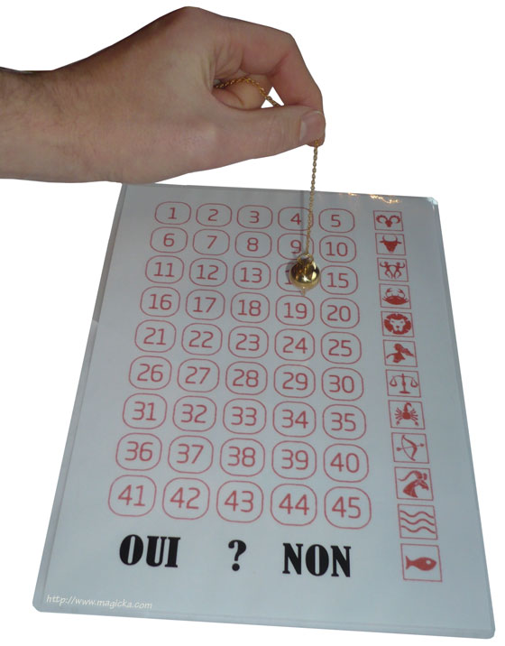 Table lotto pendule radiesthésie