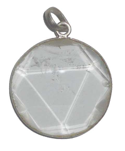sceau de salomon en cristal de roche monture argent massif